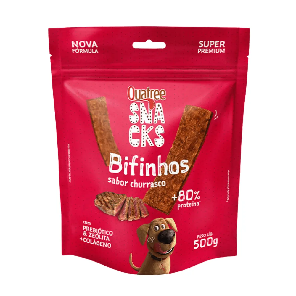 Bifinho Quatree Snacks Churrasco para Cães Adultos 500 g