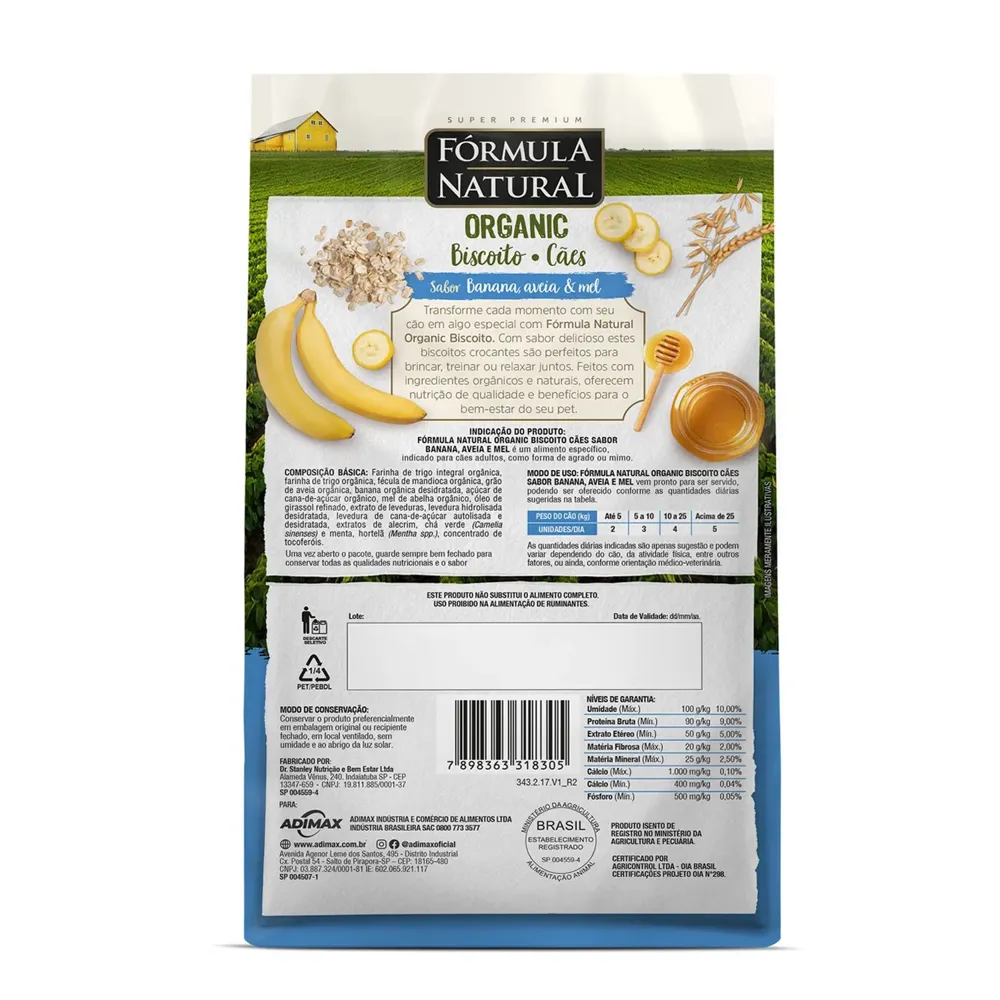 Biscoito Fórmula Natural Organic Cães Adultos Banana — foto 4