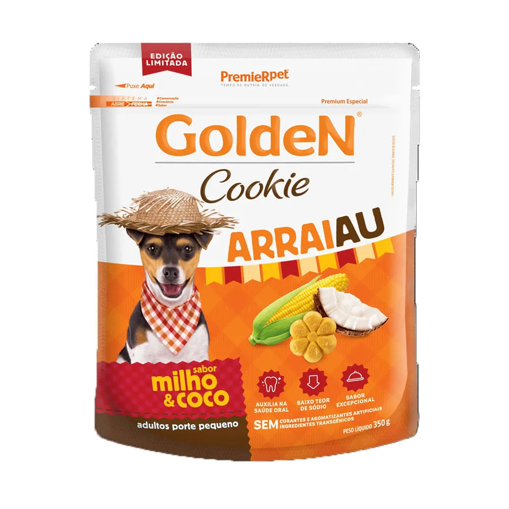 Biscoito Golden Cães Adultos Porte Pequeno Arraiau Edição Limitada