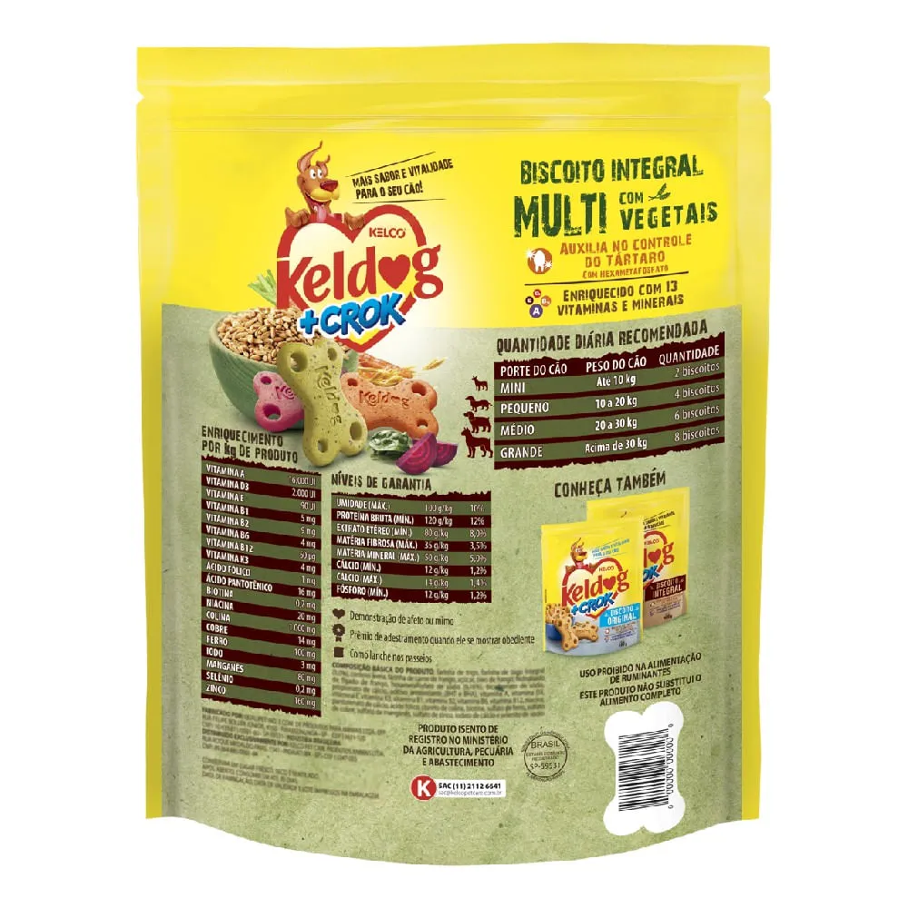 Biscoito Keldog +Crock Integral Multi Com Vegetais Cães Adultos — foto 2