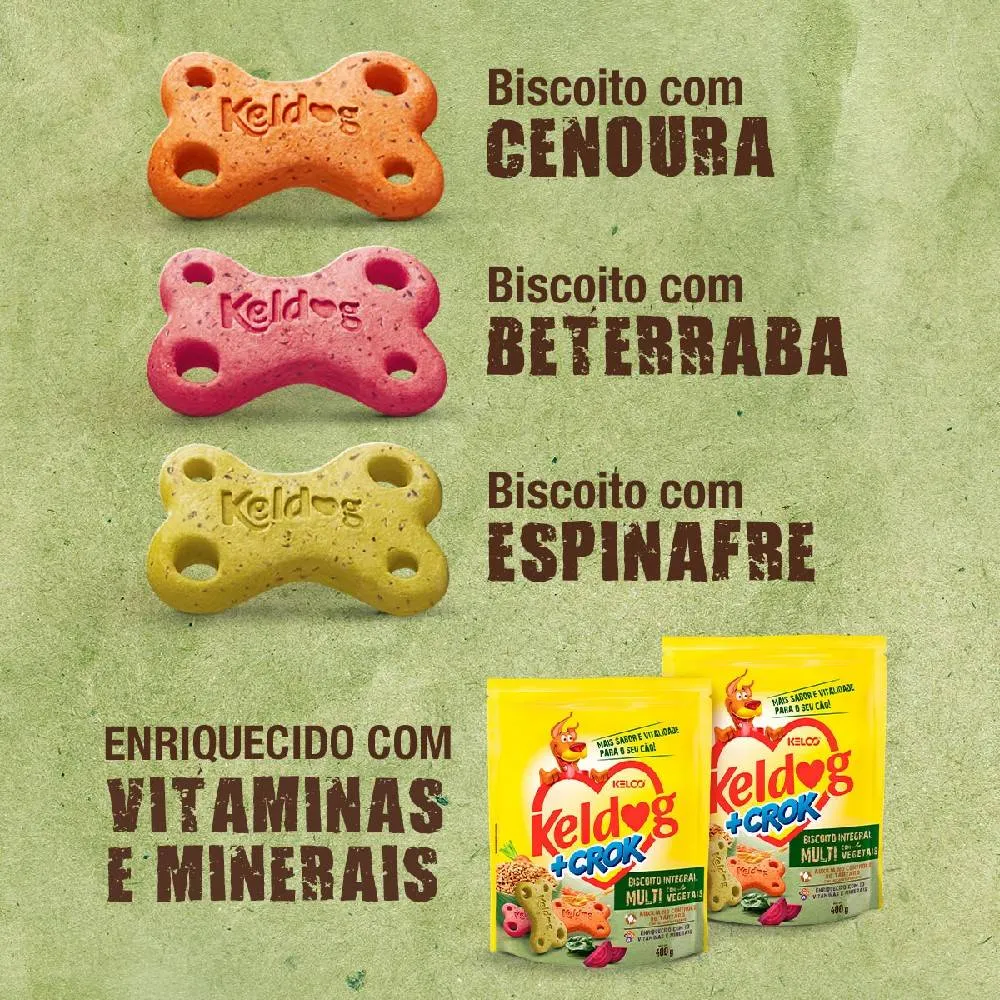 Biscoito Keldog +Crock Integral Multi Com Vegetais Cães Adultos — foto 5