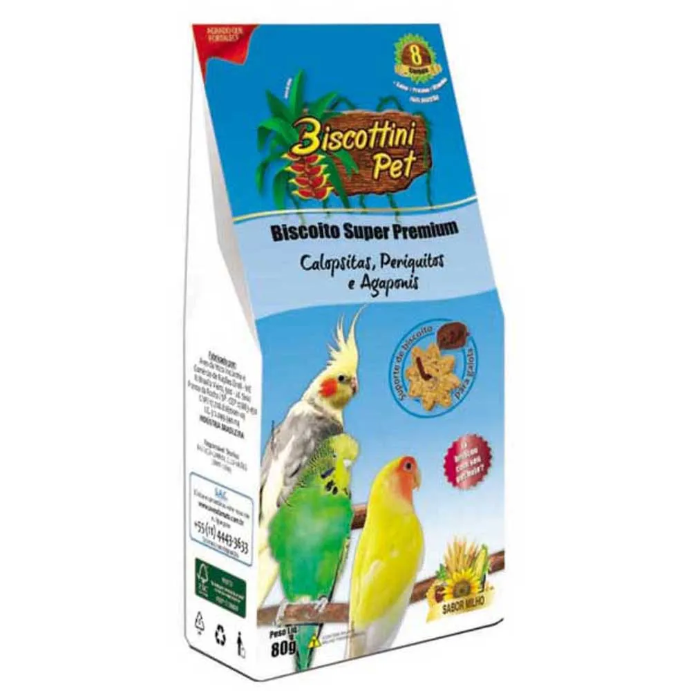 Biscoito para Calopsitas e Periquitos Biscottini Pet