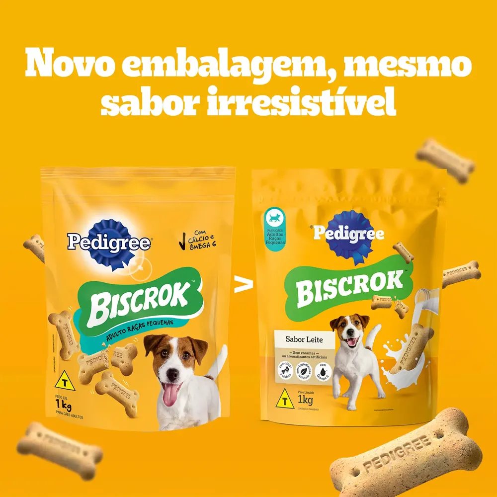 Biscoito Pedigree Biscrok para Cães Adultos Raças Pequenas Leite — foto 4