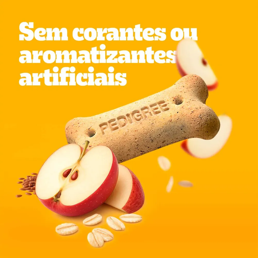 Biscoito Pedigree Biscrok Cães Adultos Raças Pequenas Maçã, Linhaça e Aveia — foto 5