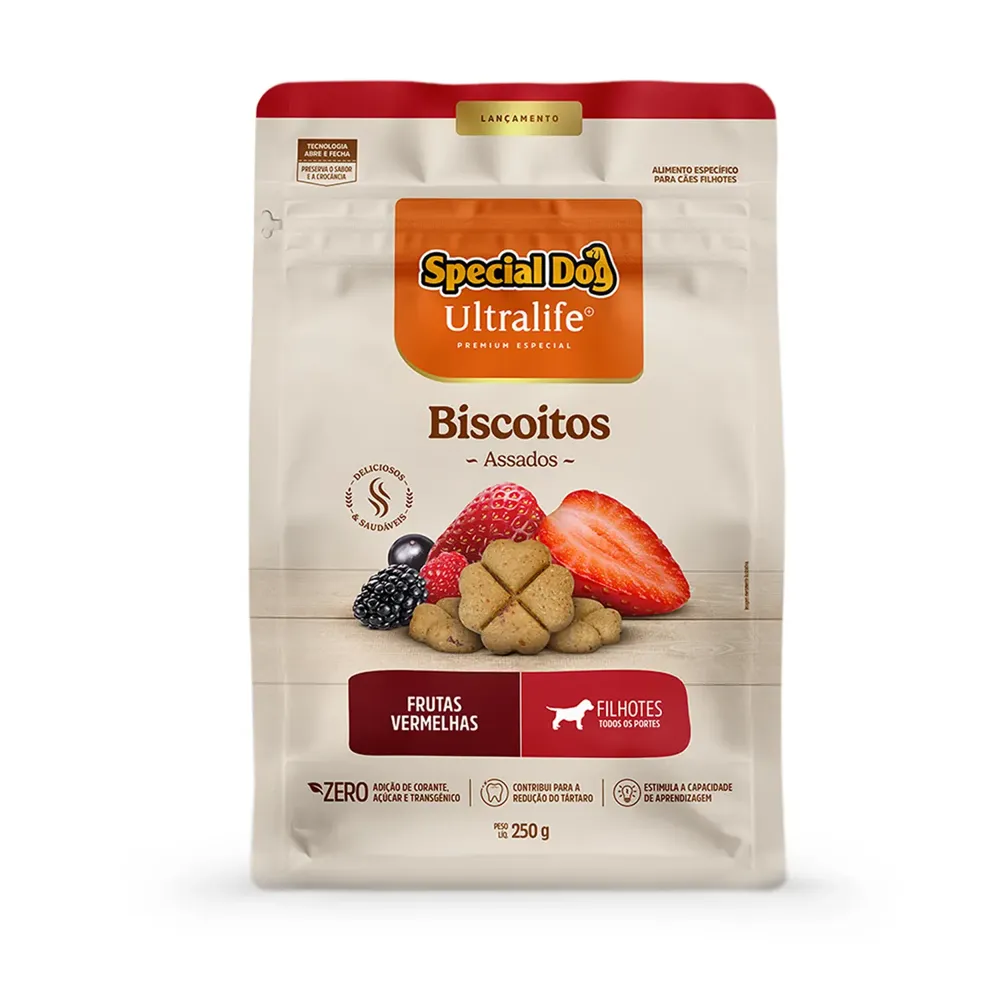 Biscoito Special Dog Ultralife para Cães Filhotes Frutas Vermelhas