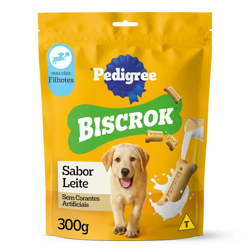 Biscoito Pedigree Biscrok para Cães Filhotes Leite