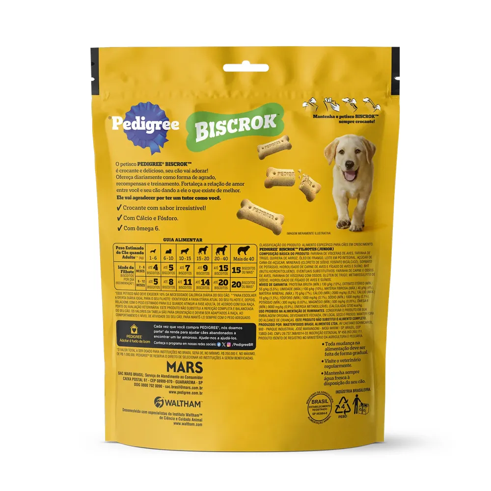 Biscoito Pedigree Biscrok para Cães Filhotes Leite — foto 3