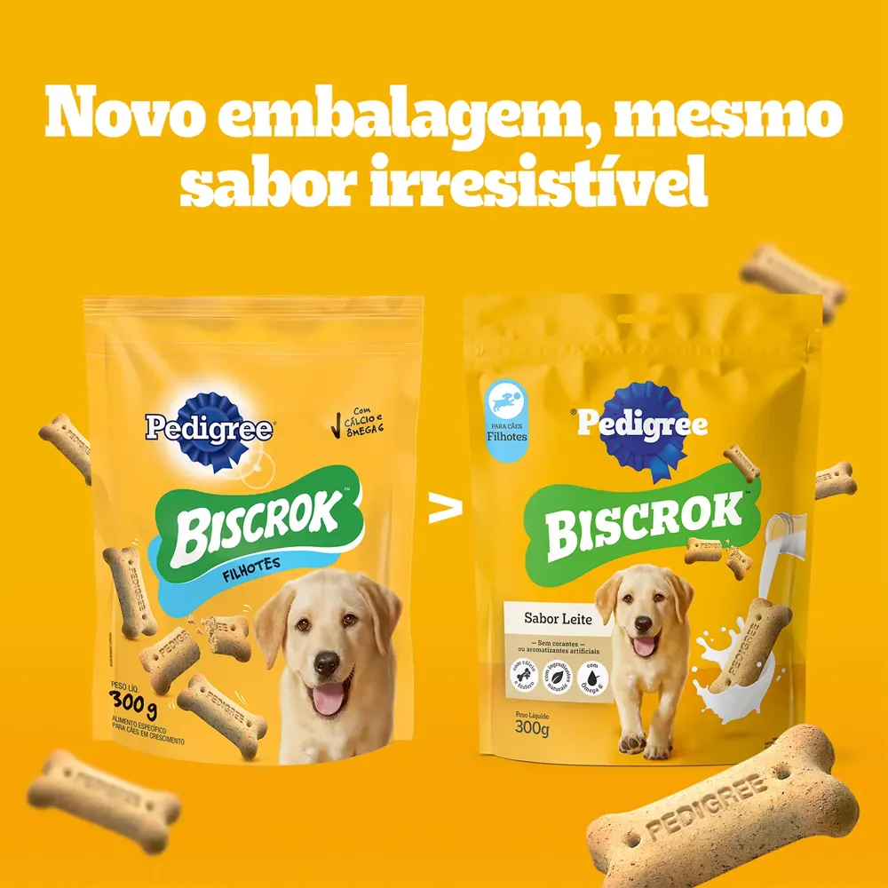 Biscoito Pedigree Biscrok para Cães Filhotes Leite — foto 4