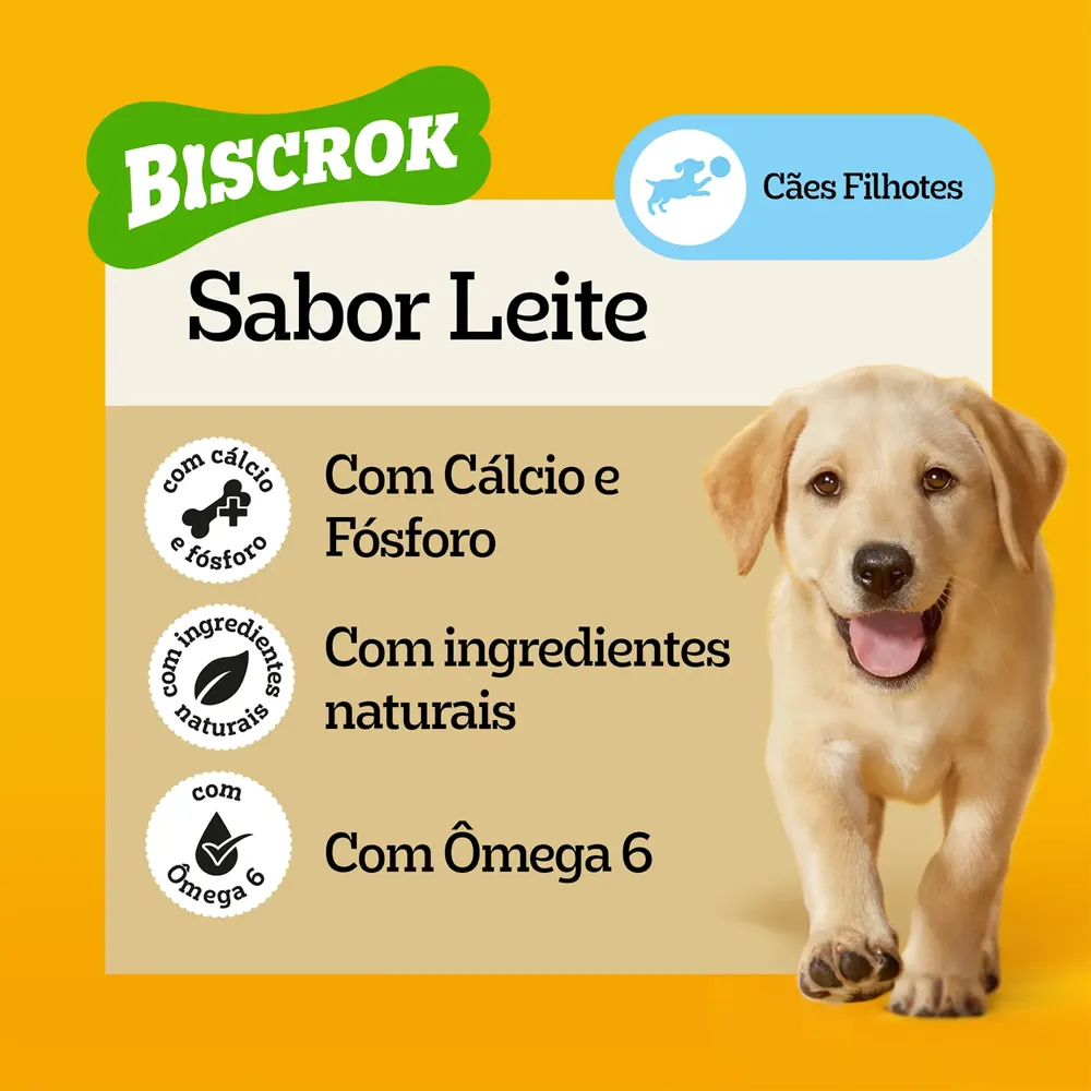 Biscoito Pedigree Biscrok para Cães Filhotes Leite — foto 6