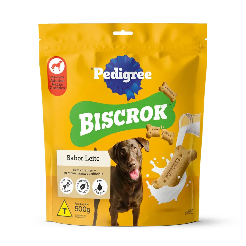 Biscoito Pedigree Biscrok para Cães Adultos Raças Grandes Leite — foto 2