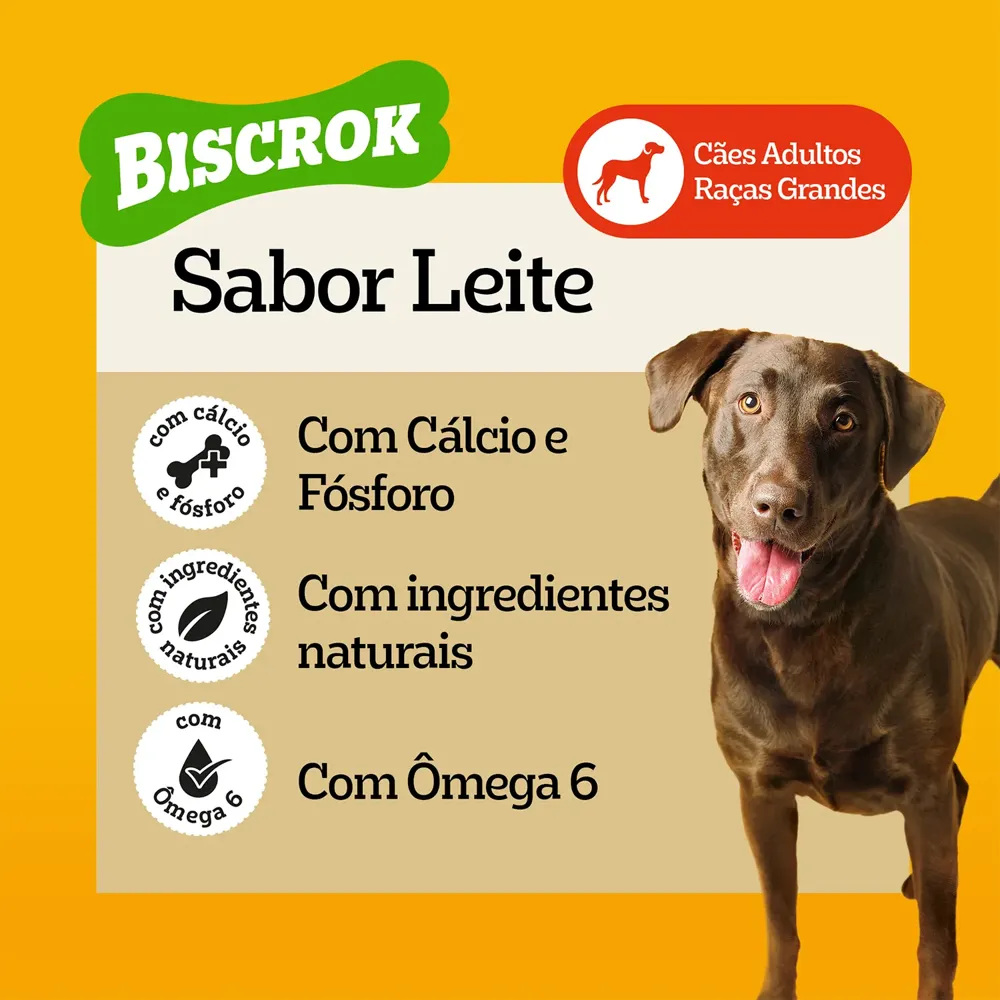 Biscoito Pedigree Biscrok para Cães Adultos Raças Grandes Leite — foto 6