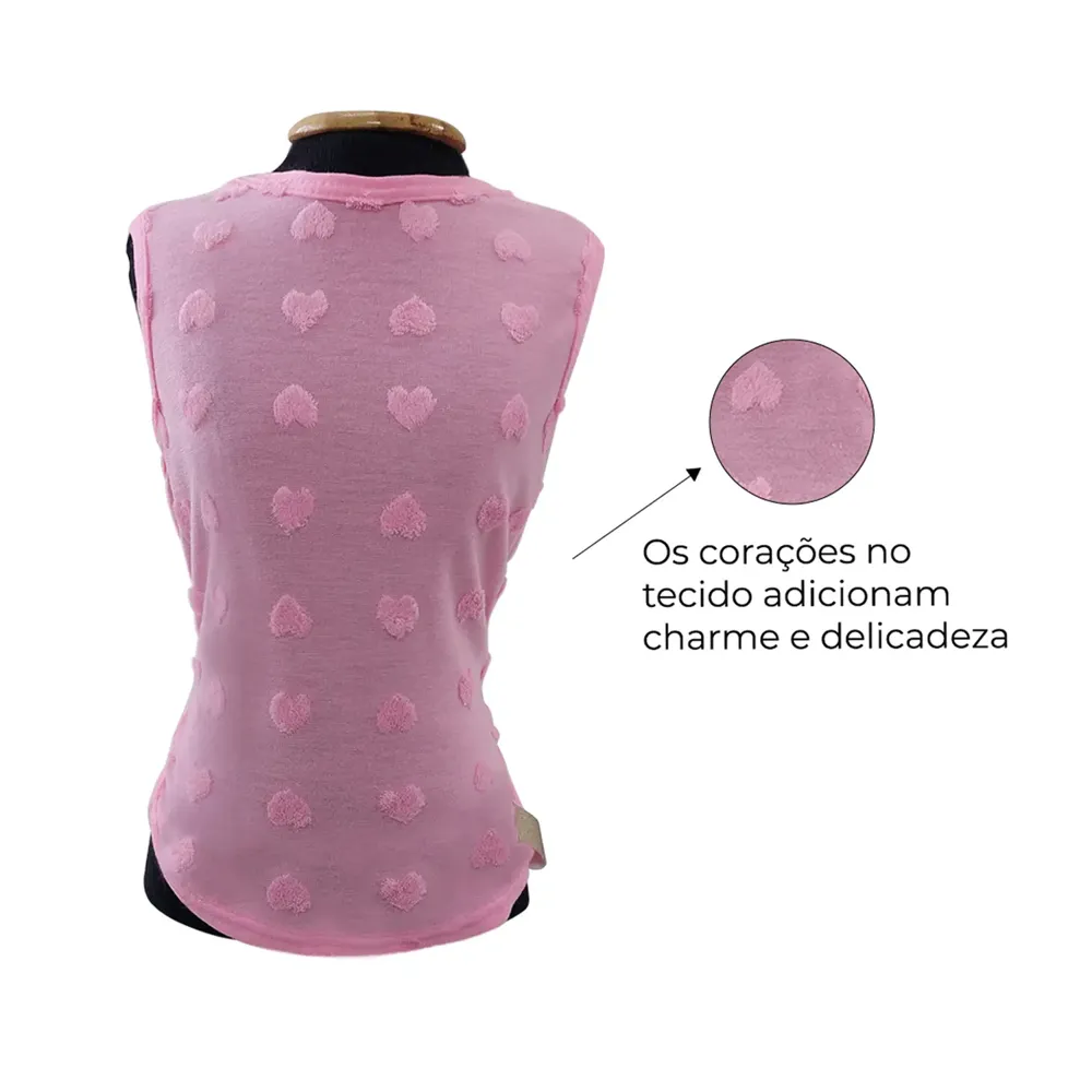 Blusa Coração Rosa Fábrica Pet — foto 3