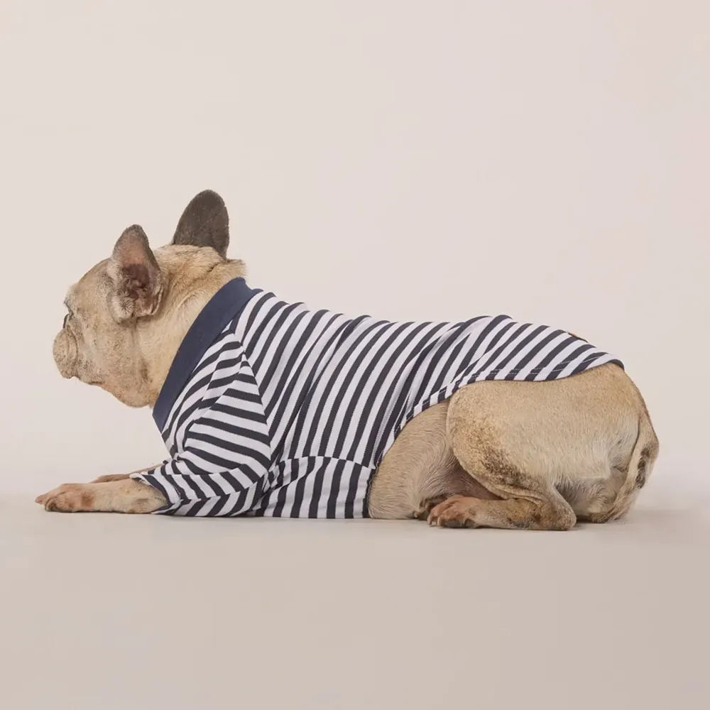 Blusa Listra Com Manga Marinho Fábrica Pet — foto 6