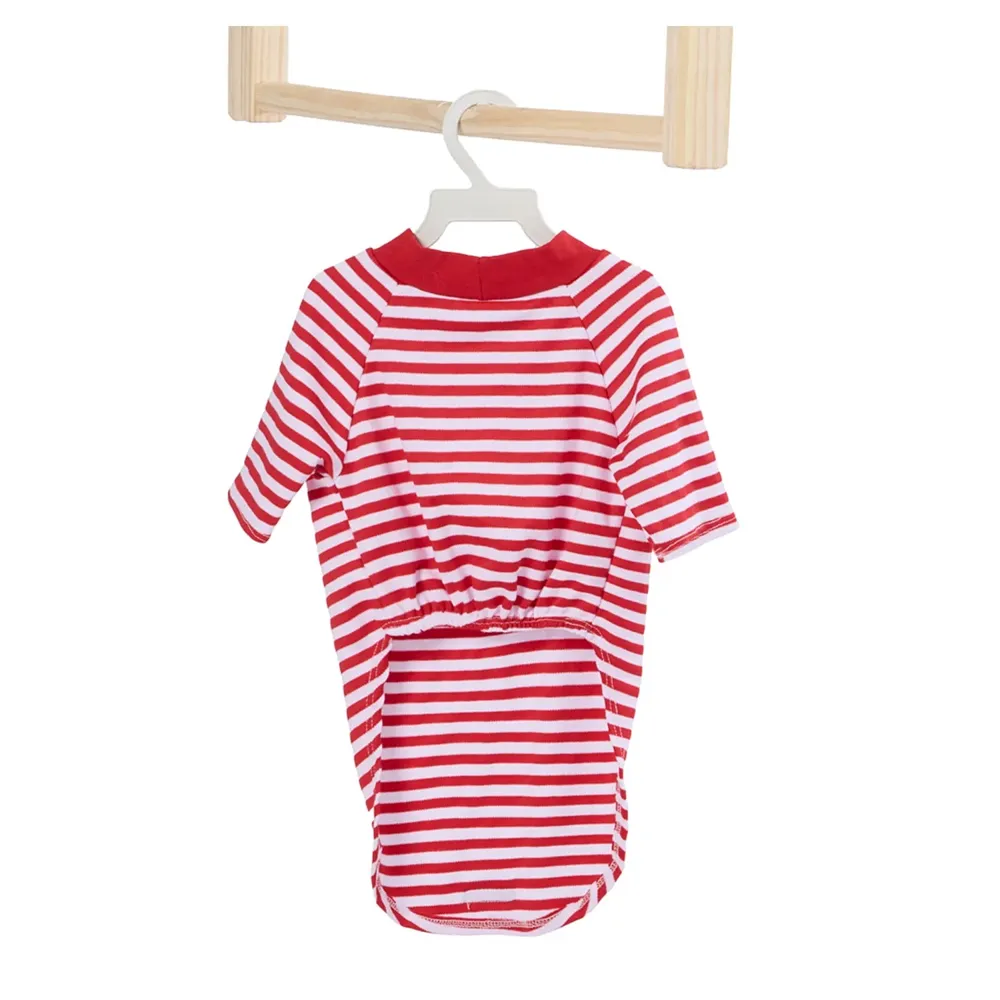 Blusa Listra Com Manga Vermelho Fábrica Pet — foto 3