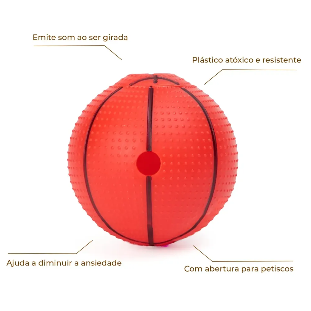 Bola Basquete com Som HomePet Laranja — foto 2
