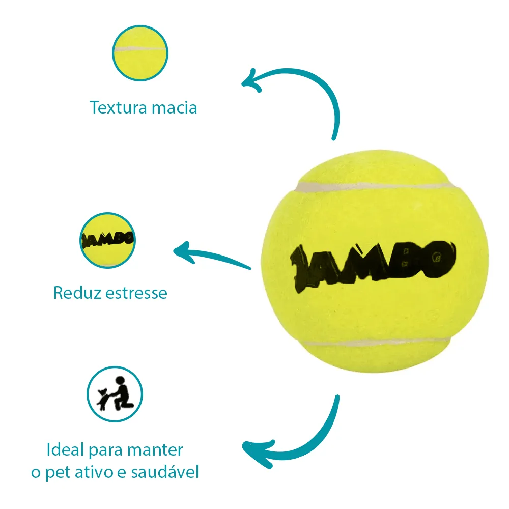 Bola de Tênis Amarela para Cães Jambo — foto 2