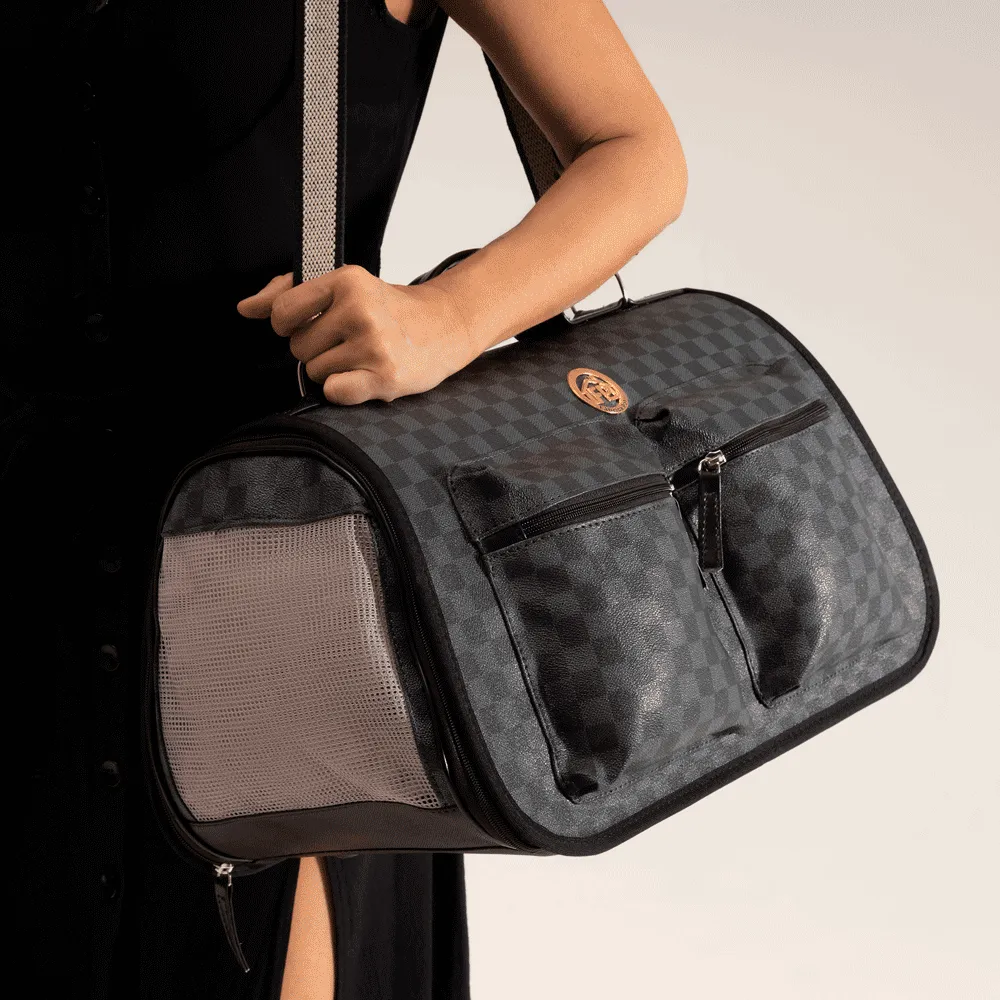 Bolsa de Transporte Fechada Luxo Fábrica Pet Grey — foto 4