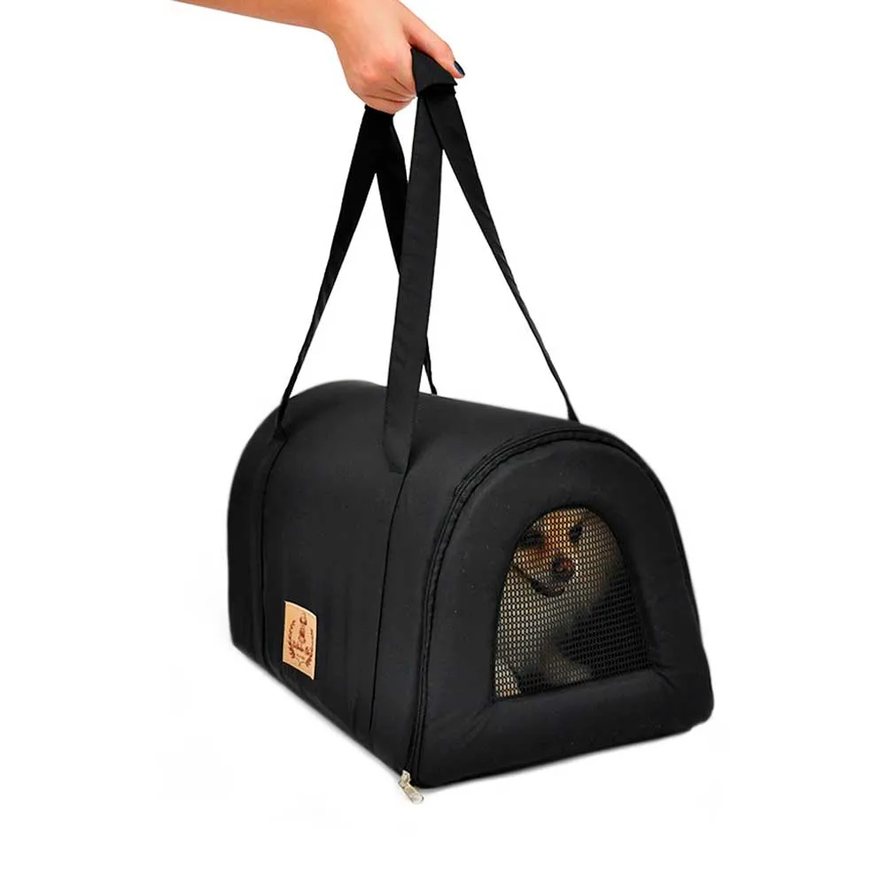 Bolsa de Transporte Luxo Bichinho Chic Preta — foto 2