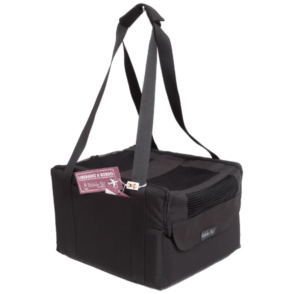 Bolsa de Transporte para Viagem Bichinho Chic Preta — foto 3