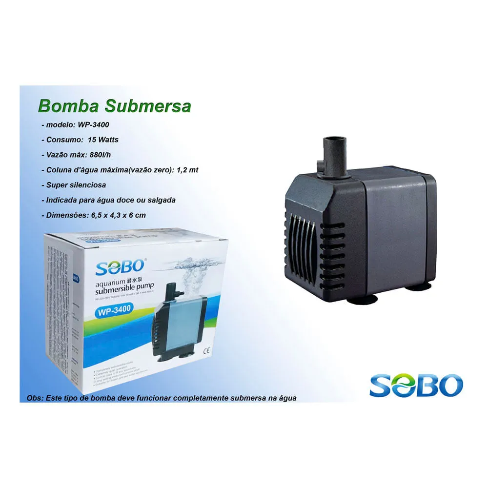 Bomba Submersa Sobo WP3400 para Aquário — foto 2