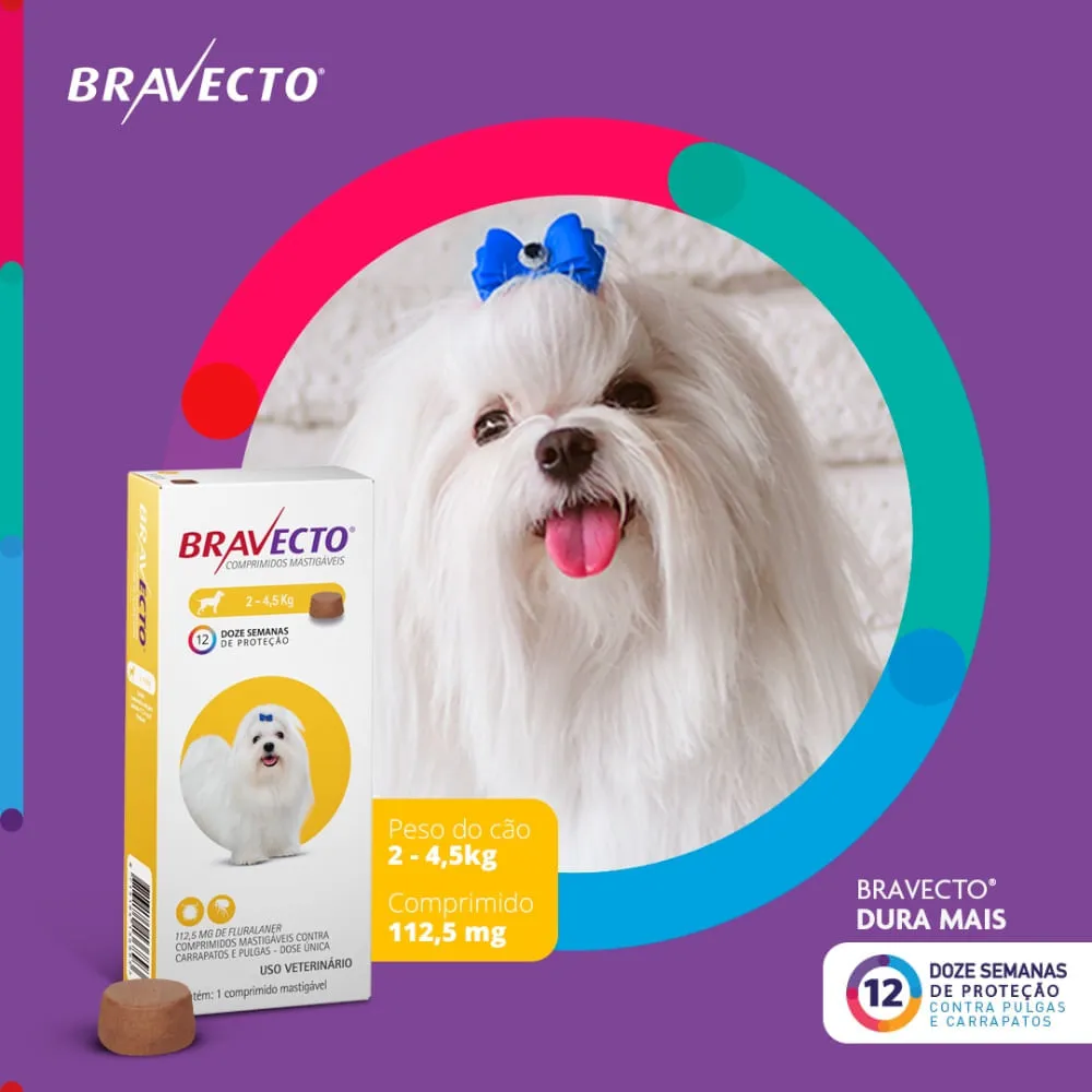Antipulgas Bravecto 2 a 4,5 kg para Cães 112,5 mg — foto 3