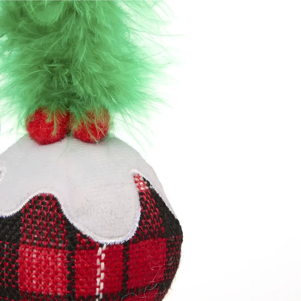 Brinquedo Bola de Natal com Penas Savana Pet — foto 3