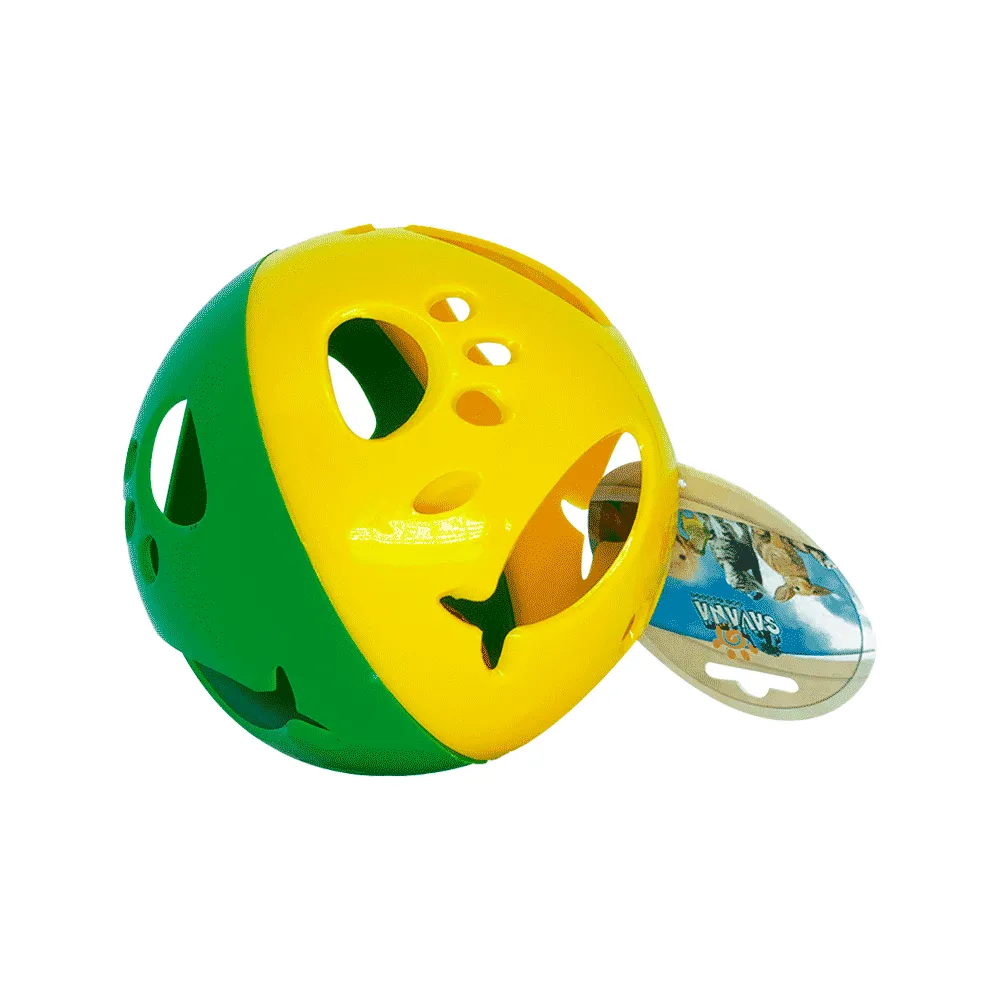 Brinquedo Bola de Plástico para Gato com Guizo Verde e Amarela — foto 2