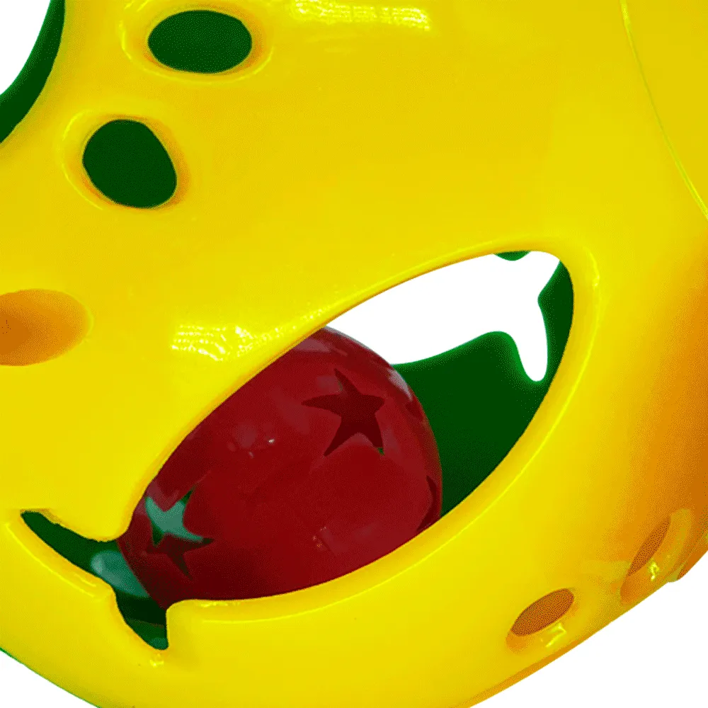 Brinquedo Bola de Plástico para Gato com Guizo Verde e Amarela — foto 3