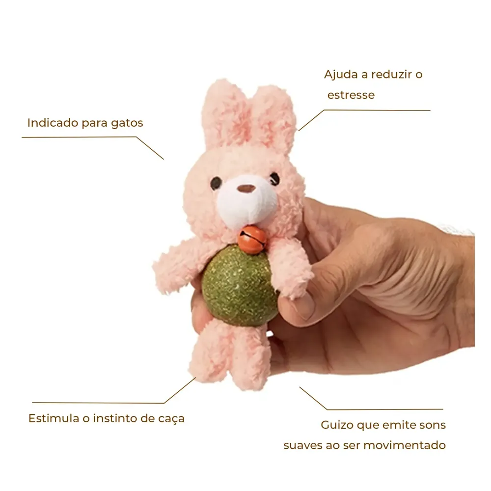Brinquedo Coelho Pelúcia com Catnip Flicks — foto 2
