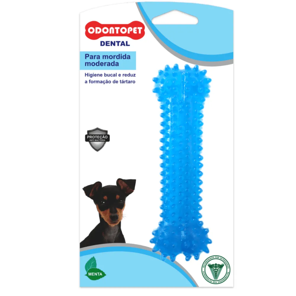 Brinquedo Dental Bone Azul Menta Odontopet — foto 4