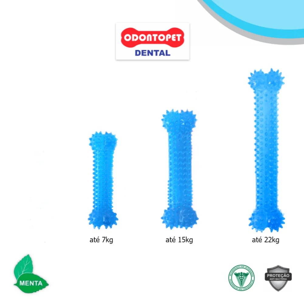 Brinquedo Dental Bone Azul Menta Odontopet — foto 5