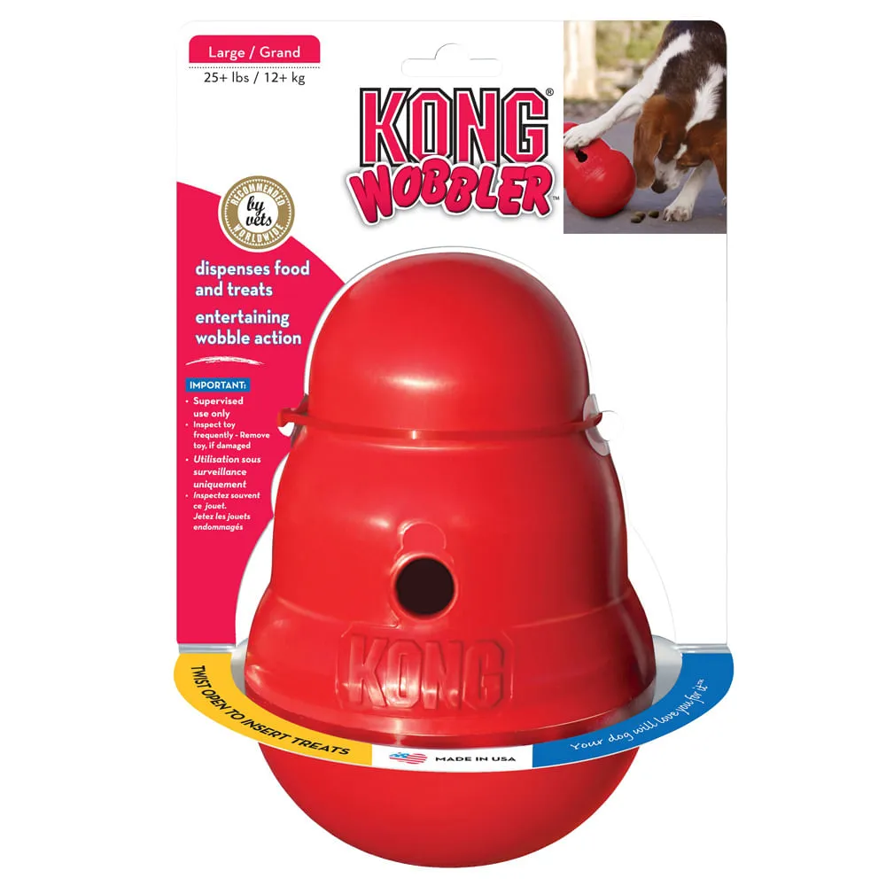 Brinquedo Dispenser para Ração ou Petisco Kong Wobbler Vermelho — foto 4