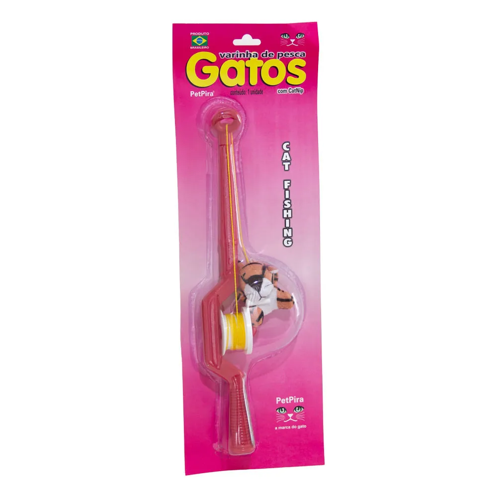 Brinquedo para Gatos Varinha Pesca Tigre PetPira Laranja