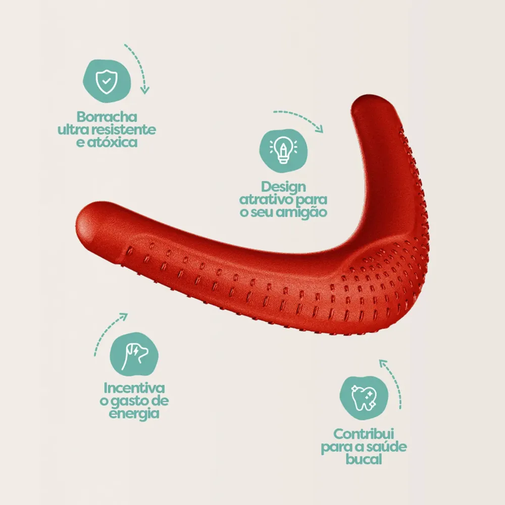 Brinquedo Mordedor Boomerang Stark Pet Vermelho — foto 5