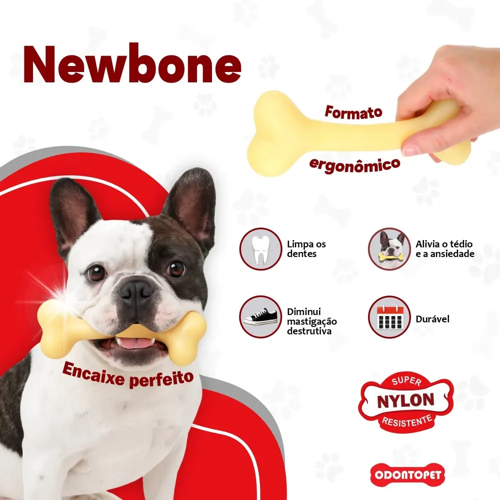 Brinquedo Mordedor Osso Curvo Newbone Odontopet — foto 5