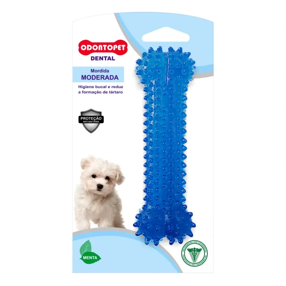 Brinquedo Mordedor Osso Odontopet Dental Petit Azul — foto 5