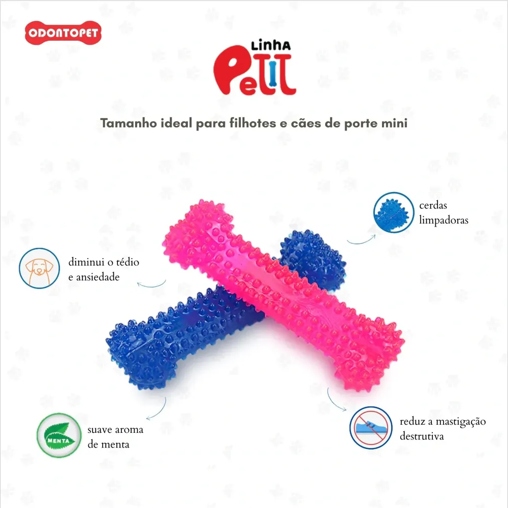Brinquedo Mordedor Osso Odontopet Dental Petit Azul — foto 6