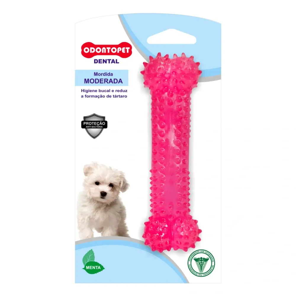 Brinquedo Mordedor Osso Odontopet Dental Petit Rosa — foto 5