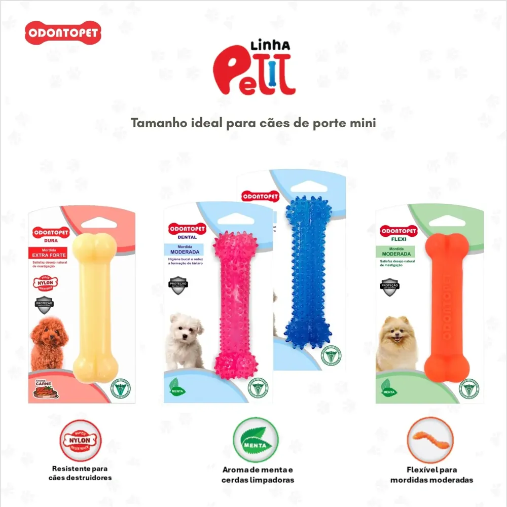 Brinquedo Mordedor Osso Odontopet Petit Flexível — foto 6