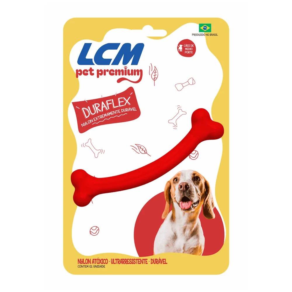 Brinquedo Mordedor Osso Sorriso Duraflex LCM Vermelho — foto 2