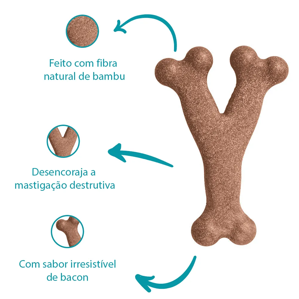 Brinquedo Mordedor Osso Wishbone Jambo Bacon — foto 2