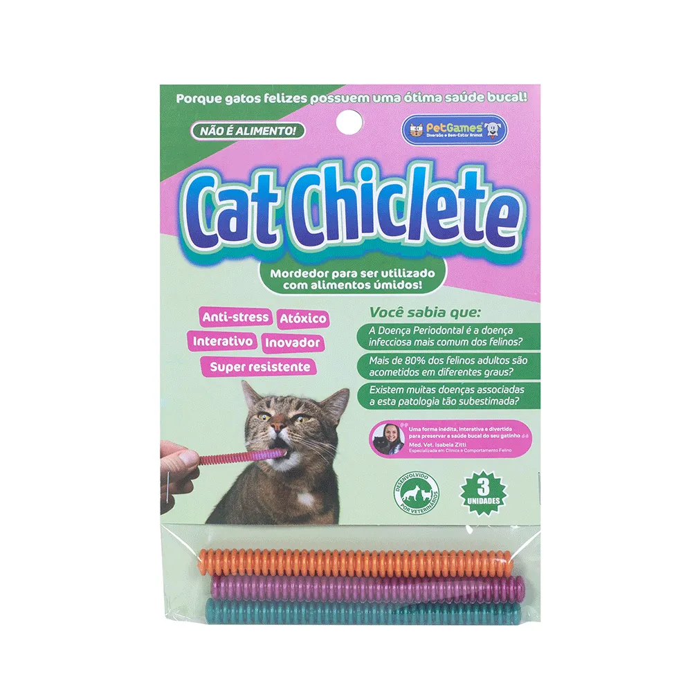 Brinquedo Mordedor Recheável Cat Chiclete Pet Games — foto 4
