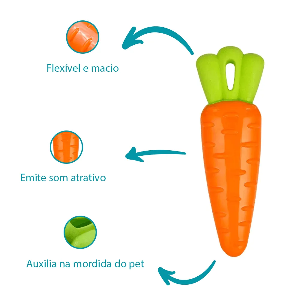 Brinquedo Mordedor Veg Sound Cenoura Jambo — foto 2