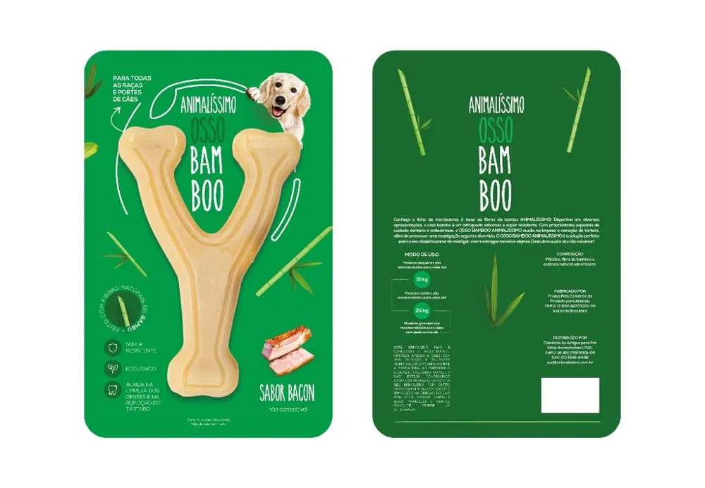 Brinquedo Osso Bamboo Forquilha Animalíssimo — foto 2