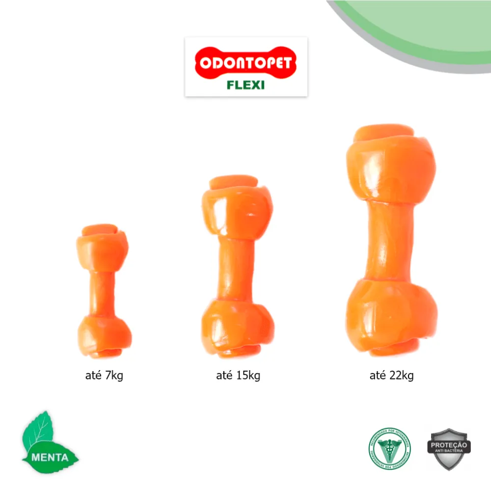 Brinquedo Osso Flexi Bone Laranja Odontopet — foto 5