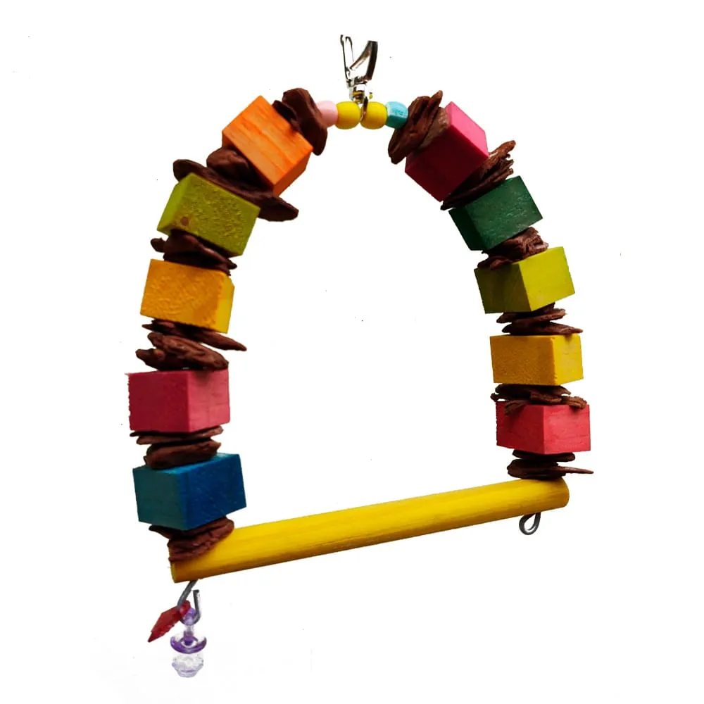 Brinquedo para Aves Arco de Pinus e Casca Colorida Real Brinquedos Pet