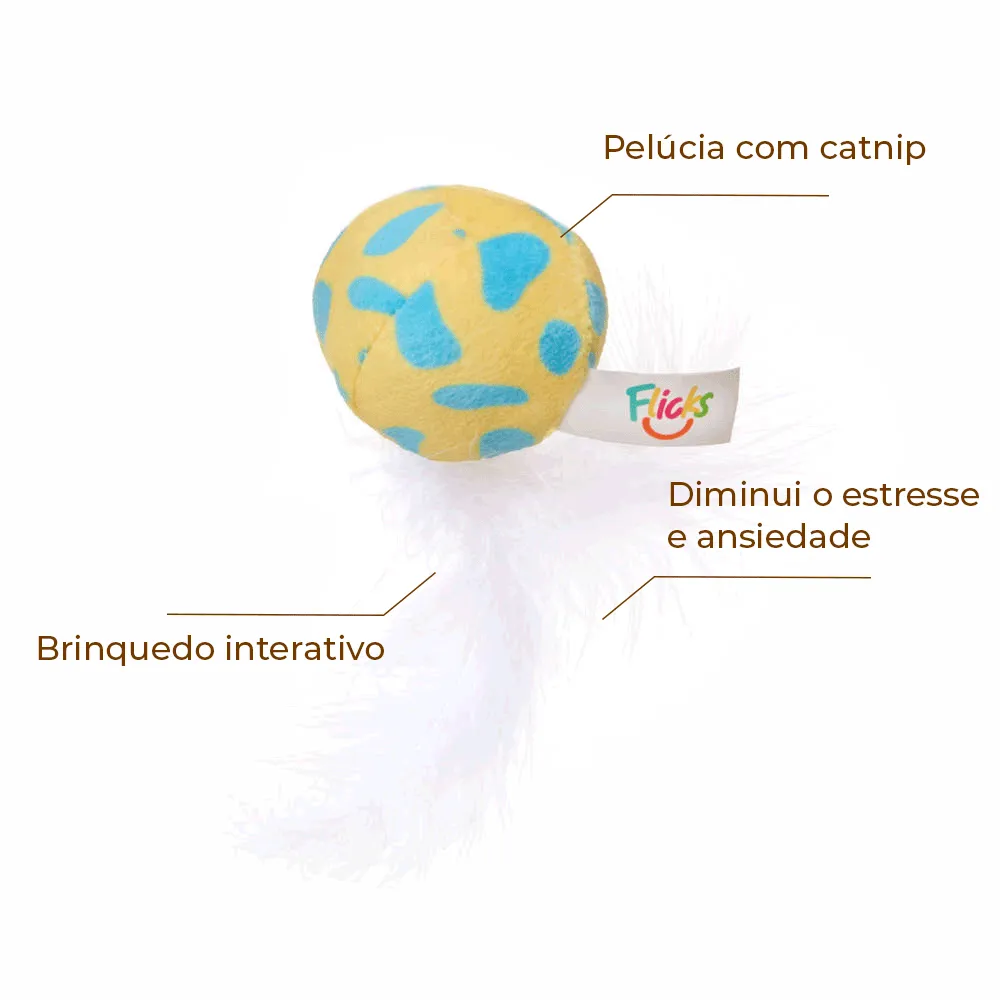 Brinquedo Pelúcia Bola com Catnip Flicks — foto 2