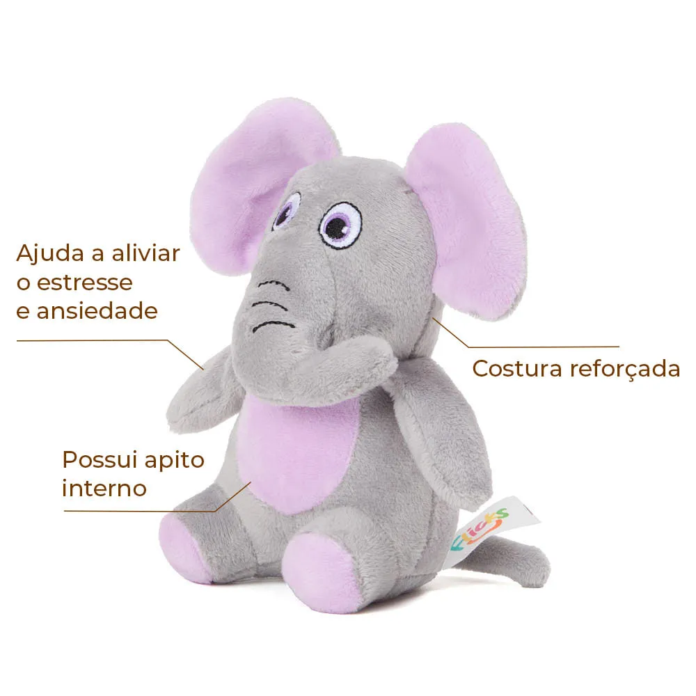 Brinquedo Pelúcia Elefante Cinza Flicks — foto 2
