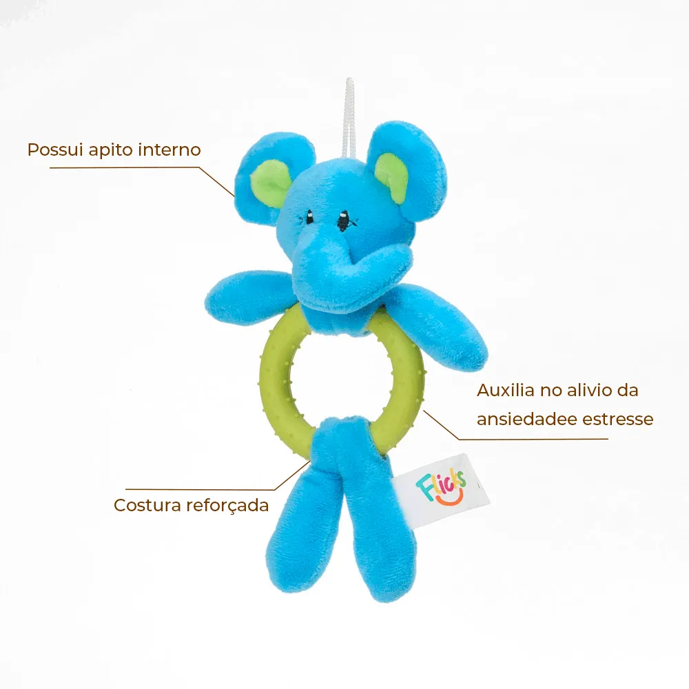 Brinquedo Pelúcia Elefante com Argola Flicks — foto 2