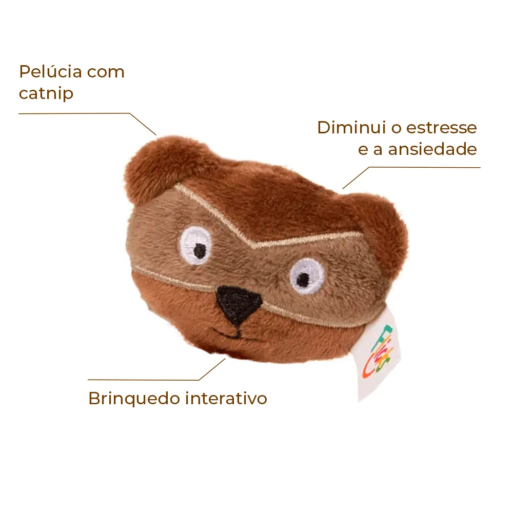 Brinquedo Pelúcia Guaxinim com Catnip Flicks — foto 2